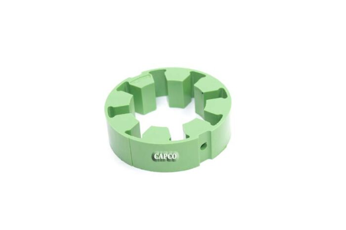 Image of a green Sullair 02250152-669 coupling element laying flat against a white background.|02250152-669 Genuine Part by SULLAIR (R) ELEM