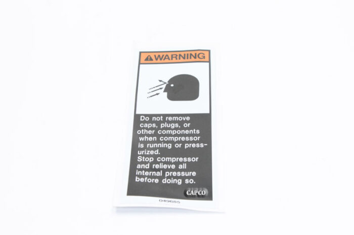 049685 Genuine Part by SULLAIR (R) SIGN, WARNING-COMP OIL FIL CAP - Image 1