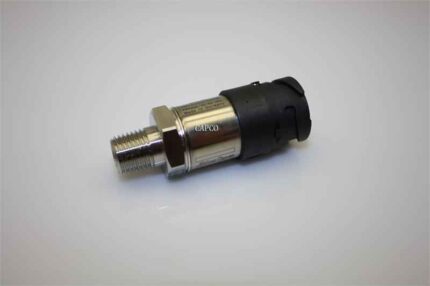 Image of a OEM pressure sensor for Atlas Copco air compressors laying diagonally against a grey background.|1089-9625-16 Atlas Copco (OEM) Pressure Sensor