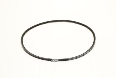 Image of a replacement Atlas Copco 2202-9259-05 V-belt with a ribbed inside laying flat against a white background.