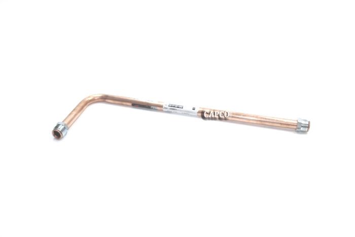 Image of a copper air tube assembly with steel fittings for Ingersoll Rand compressors.