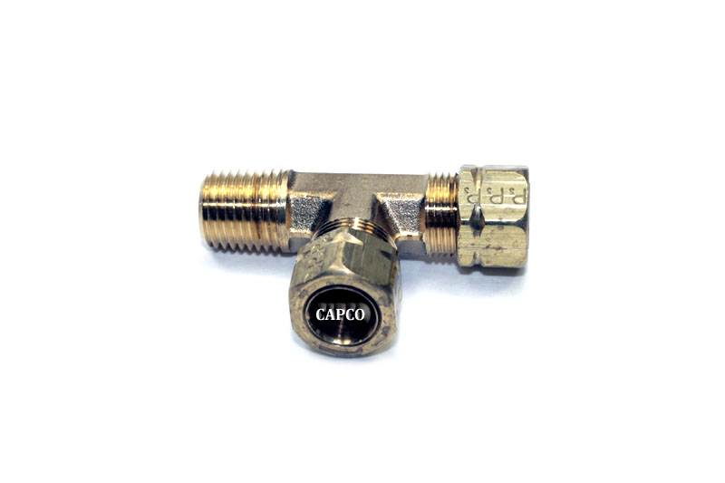 02250099-615 Genuine Part by SULLAIR (R) TEE,M RN3/8" TUBE X 1/4" MNPTF - Image 1