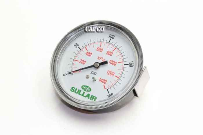 040313 Genuine Part by SULLAIR (R) GAUGE, REC PRES 0-200 PSI - Image 1