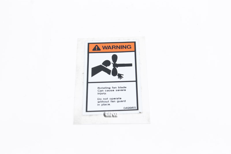 049965 Genuine Part by SULLAIR (R) SIGN, WARNING-SEVER-FAN-PORT. - Image 1