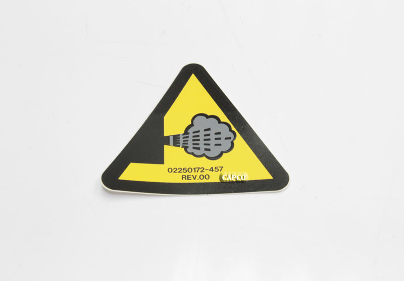 02250172-457 Genuine Part by SULLAIR (R) DECAL,WRN HOT EXHAUST GAS - Image 1