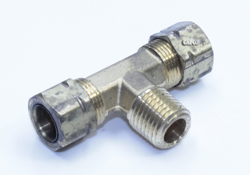 02250136-998 Genuine Part by SULLAIR (R) TEE,M BR 3/8"TUBE X 1/4"NPT - Image 1