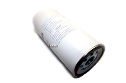 Image of a separator element for Chicago Pneumatic compressors with a white exterior that has instructions listed in blue text.