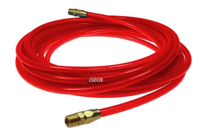 PFE61006TR Flexeel Hose, 3/8 ID x 100, 3/8 MPT, Transparent Red - Image 1