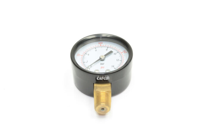 CAPCO Pressure Gauge 1/4" NPT 0-200 PSI 2" Dry